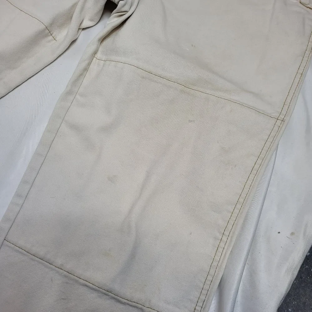 VINTAGE LL‎ Bean cream double knee straight leg gorp work pants 36x32